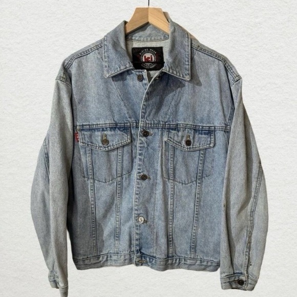 lei Jackets & Blazers - Vintage 90s L.E.I. Denim Jacket Light Wash Trucker Made in USA M Y2K‎ Grunge